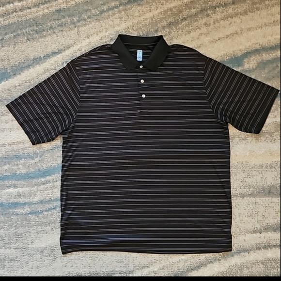PGA Tour S/S Men's Performance Black Striped Golf Polo. Sz: 2XLT. EUC - Picture 2 of 8